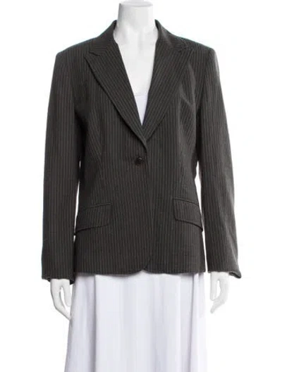 Pre-owned Jigsaw Wool Striped Blazer In Gray