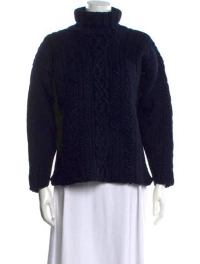 Pre-owned Jigsaw Wool Turtleneck Sweater In Blue