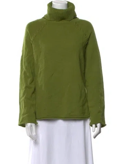 Pre-owned Jigsaw Wool Turtleneck Sweater In Green