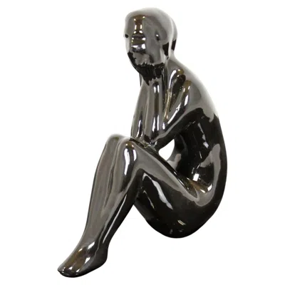 Pre-owned Jihokera Figurine Of A Woman,  Bechyne Czechoslovakia, 1960s In Black