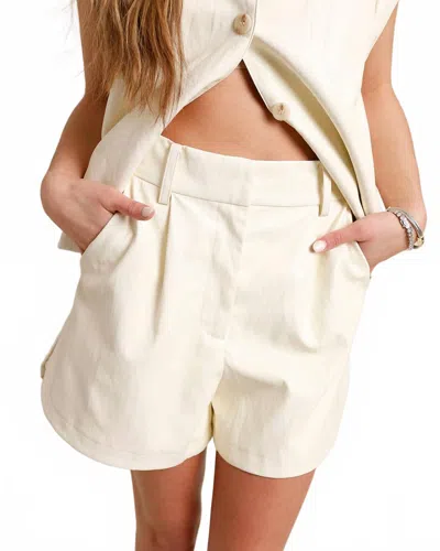 Jiji Paola Leather Shorts In Cream In Neutral