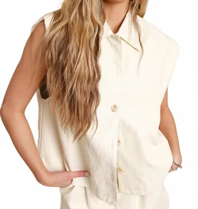 Jiji Paola Leather Top In Cream In White