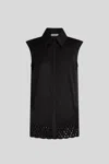 Jijil Camicia Smanicata Nera In Nero