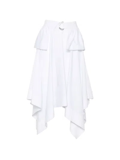 Jijil Jolie Handkerchief-hem Cotton Asymmetric Skirt In White
