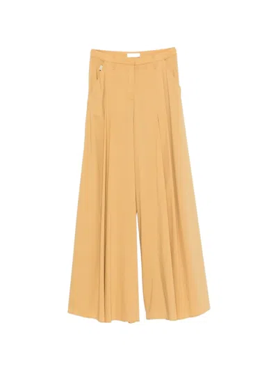 Jijil Jolie Pleated Palazzo Pants In Yellow