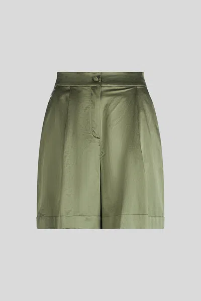 Jijil Shorts Satinati Verde Militare In Green