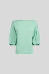 Jijil T-shirt Con Maniche A Sbuffo Anice In Verde