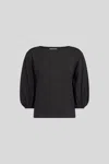 Jijil T-shirt Con Maniche A Sbuffo Nera In Nero