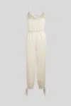 Jijil Tuta Lunga Satinata Avorio In Bianco