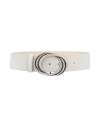 Jijil Woman Belt Light Grey Size S Soft Leather In White