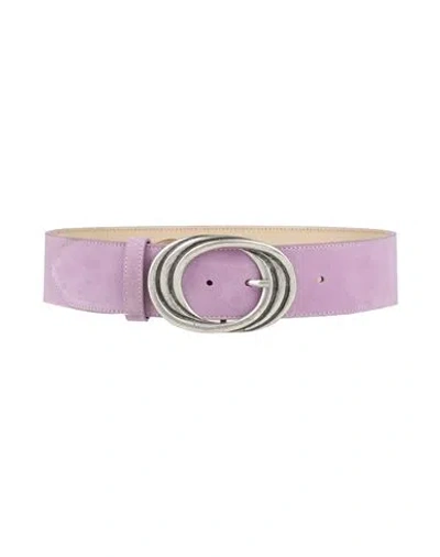 Jijil Woman Belt Light Purple Size S Soft Leather In Metallic