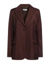 Jijil Woman Blazer Brown Size 4 Polyester, Viscose, Elastane