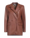 JIJIL JIJIL WOMAN BLAZER BROWN SIZE 8 POLYESTER