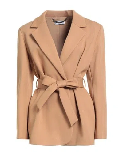 Jijil Woman Blazer Camel Size 12 Cotton, Polyester