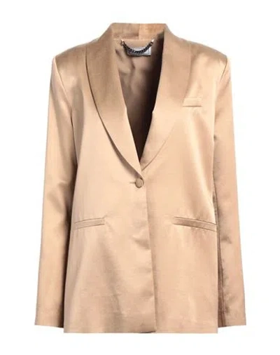 Jijil Woman Blazer Camel Size 4 Cotton, Silk, Elastane, Acetate, Pbt - Polybutylene Terephthalate In Beige