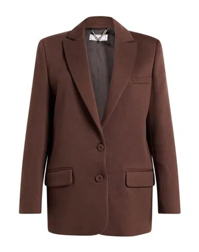 Jijil Woman Blazer Chocolate Brown Size 6 Cotton, Polyester