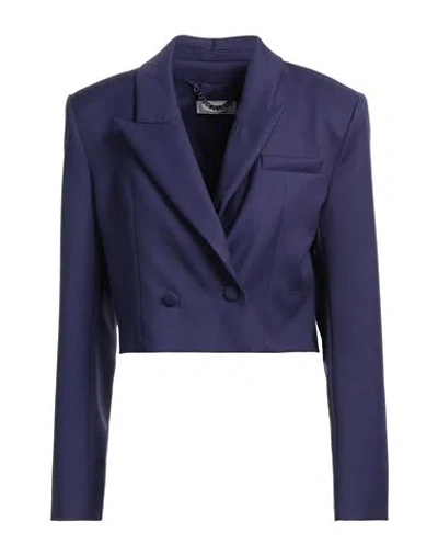 Jijil Woman Blazer Dark Purple Size 6 Polyester, Viscose, Elastane