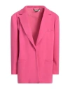 Jijil Woman Blazer Fuchsia Size 12 Cotton, Polyester In Pink
