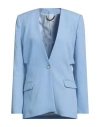 Jijil Woman Blazer Light Blue Size 8 Polyester In Blue