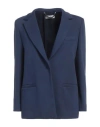 Jijil Woman Blazer Navy Size 2 Cotton, Polyester In Blue