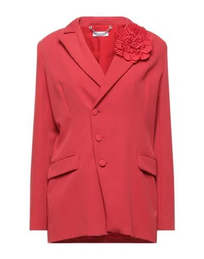 Jijil Woman Blazer Red Size 8 Polyester, Viscose, Elastane, Acetate, Pbt - Polybutylene Terephthalat