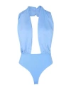 Jijil Woman Bodysuit Azure Size 10 Cotton, Polyamide, Elastane, Polyester In Blue