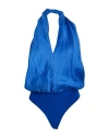 Jijil Woman Bodysuit Blue Size 4 Linen, Polyamide
