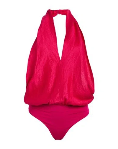 Jijil Woman Bodysuit Garnet Size 6 Linen, Polyamide In Red