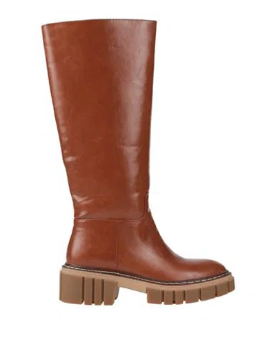 Jijil Woman Boot Tan Size 9 Soft Leather In Brown