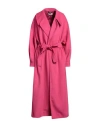 Jijil Woman Coat Fuchsia Size 2 Polyester, Viscose