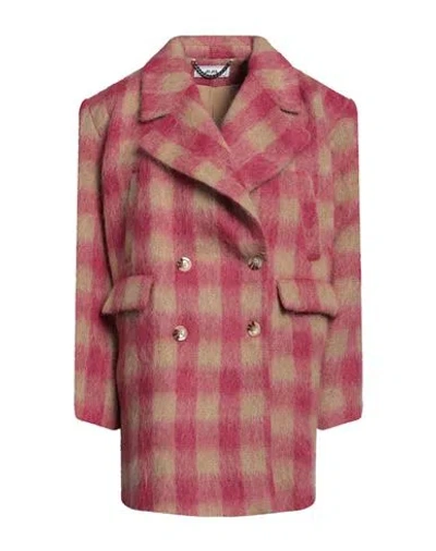 Jijil Woman Coat Magenta Size 4 Wool, Polyester, Acrylic, Synthetic Fibers, Alpaca Wool