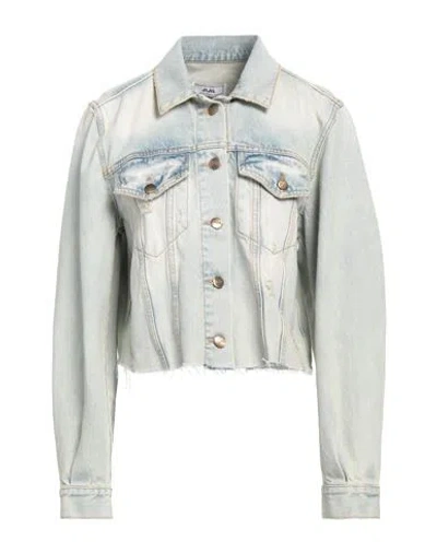 Jijil Woman Denim Outerwear Blue Size 10 Cotton