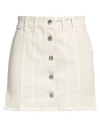 Jijil Woman Denim Skirt Ivory Size 27 Cotton, Elastane In White
