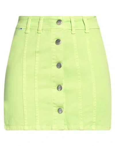 Jijil Woman Denim Skirt Lime Green Size 32 Cotton, Elastane
