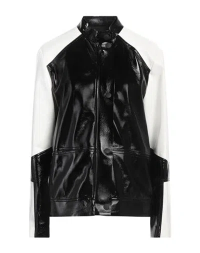 Jijil Woman Jacket Black Size 6 Polyester, Polyurethane Coated