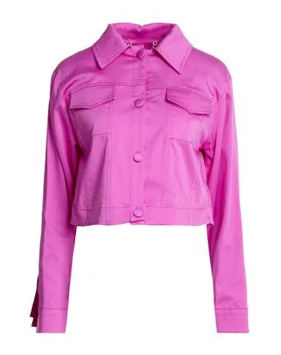 Jijil Woman Jacket Fuchsia Size 8 Cotton, Elastane In Pink