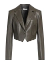 Jijil Woman Jacket Khaki Size 8 Polyester