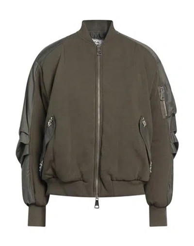 Jijil Woman Jacket Military Green Size 6 Polyester, Cotton