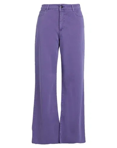 Jijil Woman Jeans Purple Size 32 Cotton, Elastane