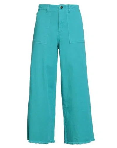 Jijil Woman Jeans Turquoise Size 29 Cotton, Elastane In Blue