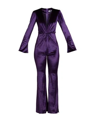 Jijil Woman Jumpsuit Dark Purple Size 8 Polyester, Elastane