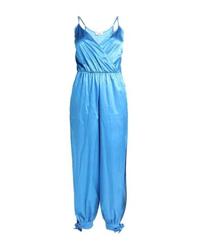 Jijil Woman Jumpsuit Light Blue Size 6 Cotton, Silk, Elastane
