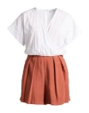Jijil Woman Jumpsuit Rust Size 8 Viscose, Polyester, Cotton, Nylon