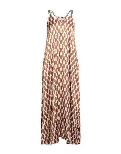 Jijil Woman Maxi Dress Brown Size 6 Viscose