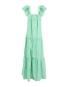 Jijil Woman Maxi Dress Green Size 8 Cotton, Polyester
