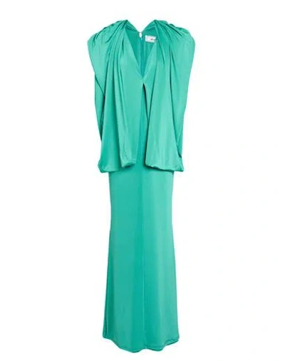 Jijil Woman Maxi Dress Green Size 8 Polyester, Elastane
