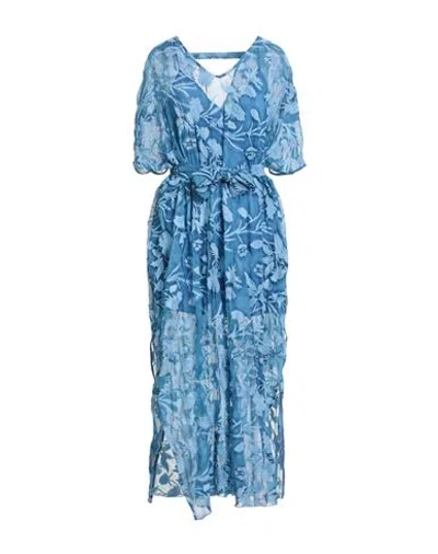 Jijil Woman Maxi Dress Light Blue Size 12 Polyester