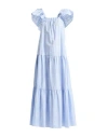 Jijil Woman Maxi Dress Light Blue Size 8 Cotton, Polyester In Blue