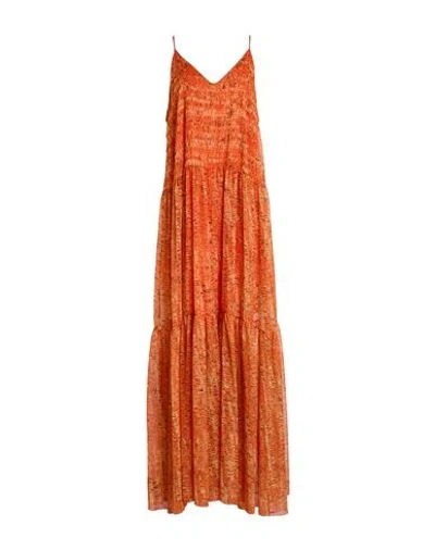 Jijil Woman Maxi Dress Orange Size 12 Polyester