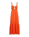 Jijil Woman Maxi Dress Orange Size 8 Cotton, Polyamide, Elastane In Orange